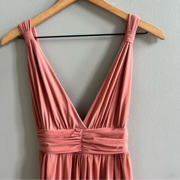 Lulu’s Mesmerized by Love Rusty Rose Mesh Lace-Up Maxi Dress NWT XS - Picture 7 of 16